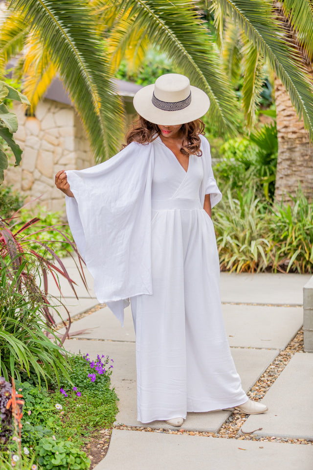 The Short Meditation Wrap White Cotton