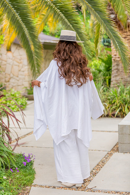 The Short Meditation Wrap White Cotton