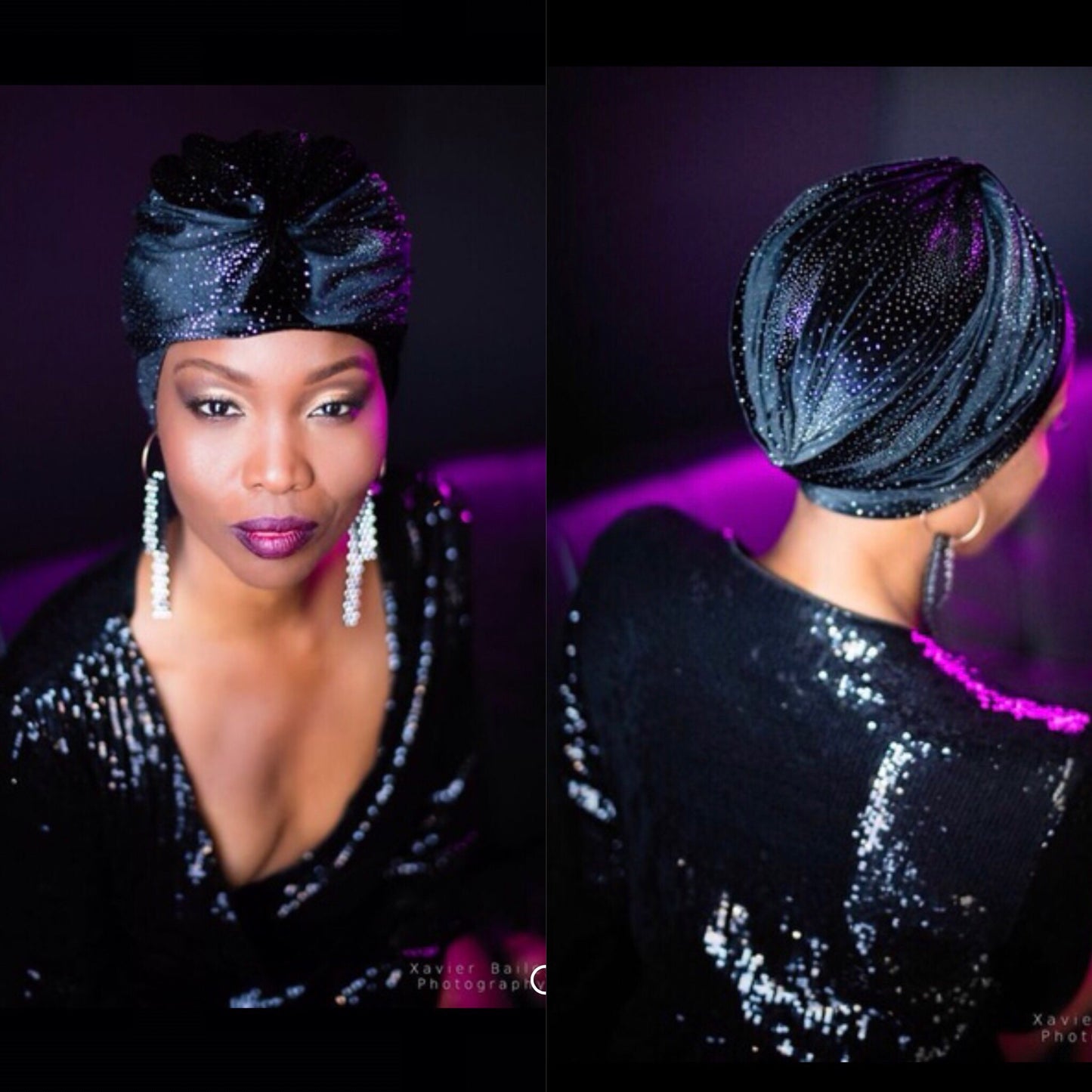 Galaxy Turban - Black Velvet