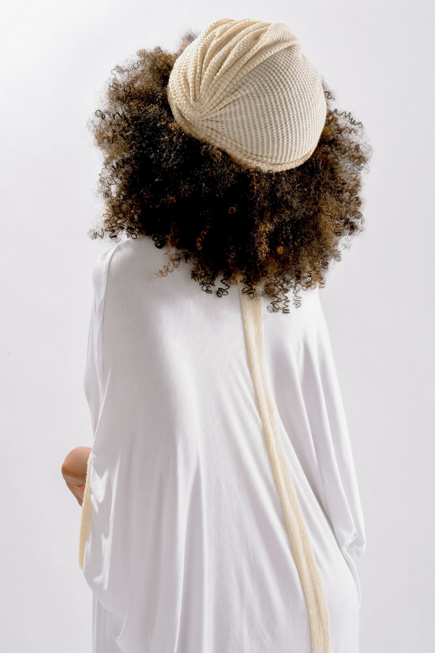 The Burt Dress - White with Natural Barley  contrast