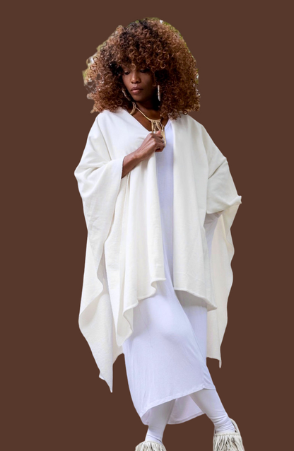 The Luxe Lounge Collection - White Cotton - Meditation Wrap