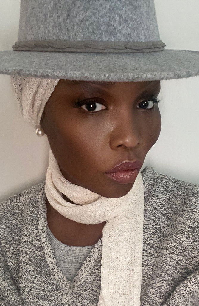 Crochet  Turban Scarf with Sequins