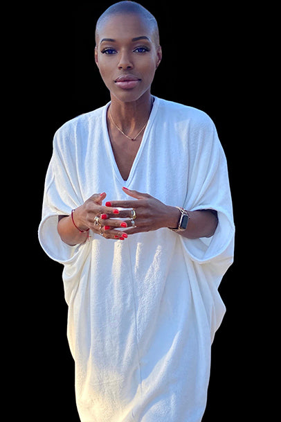 The Burt Dress - White cotton terry