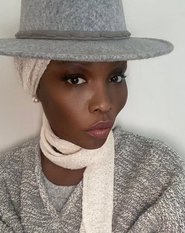 Crochet  Turban Scarf with Sequins