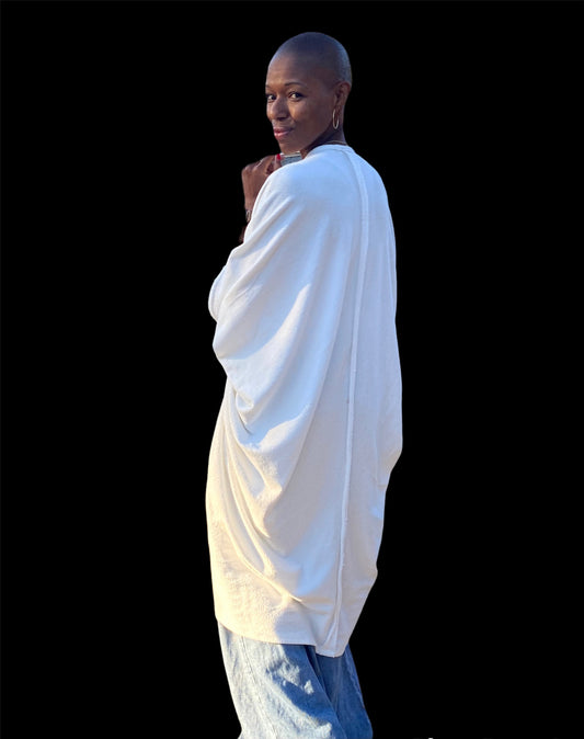 The Burt Dress - White cotton terry